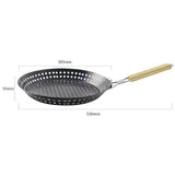 Outdoor Frying Pan Foldable Round Camping Iron Frying Pan for Picnic Barbecue Heat Resistant Steak Grilled Skillet