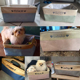 Personalized Pet Toy Storage Basket Toy Clothes Bin Dog Custom Name DIY Canvas Collapsible Box Free Print ID Pet Accessories