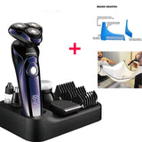 Wet Dry 4D Electric Shaver For Men Beard Hair Trimmer Rechargeable  Professional Hair Clipperr Nose And Ear Trimmer LCD Display