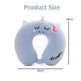 Kids Travel Neck Pillow Unicorn Memory Foam Pillow with Snap U-Shaped Airplane Car Flight Head Neck Support Pillow