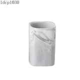 Ceramic Bathroom Decoration Accessories Toiletries Nordic Marble Pattern Soap Dish/lotion Bottle/toothbrush Holder/mouthwash Cup