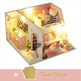 Cutebee DIY DollHouse Doll House Miniature Dollhouse Wooden Furniture Kit Toys for Children New Year Christmas Gift Case