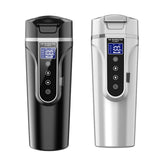 12V 24V Portable Car Heating Cup Stainless Steel Water Bottle Car LCD Temperature Warmer Display Mug Coffee Kettle V8W9