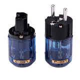 Hifi P-037E EU Power Plug Rhodium Plated IEC Connector for DIY Audio Power Cable