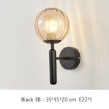 Modern Indoor Wall Lamp Nordic Bedroom Lamp Gold Black Glass Bedside Lighted Interior Led Lights Decoration for Wall AC85~260V