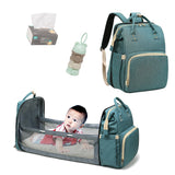 Fashion Portable Folding Crib Diaper Bag Multi-Function Large Capacity Baby Backpack Diaper Bag Baby Stroller Organizer Bag
