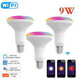 3PCS 9W WiFi Smart LED Light Bulb Dimmable Lamp,E27 RGB C+W ,Smart Life Tuya App Remote Control Work with Alexa Echo Google Home