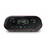 Focusrite Vocaster Two professional broadcasting sound card enhance button  for the most popular broadcast mics