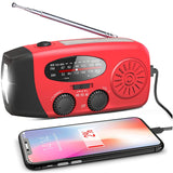 Multifunctional Hand radio Solar Crank Dynamo Powered AM/FM/NOAA Weather Radio Use Emergency LED Flashlight and Power Bank