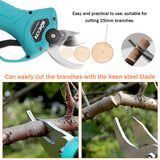 21V 500W Cordless Pruner 25mm Electric Pruning Shear Efficient Fruit Tree Bonsai Pruning Branches Cutter Landscaping Tool