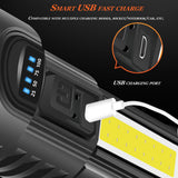 USB Rechargeable Flashlight Built in Batter with Charge Display Portable Lighting Long-Range Outdoor Strong Light Flashlight