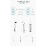 Cordless Water Flosser Teeth Cleaner Dental Oral Irrigator with 5 Jet Tips 3 Adjustable Modes