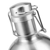 3X 2L Stainless Steel Homebrew Beer Growler Secure Swing Top Lid Big Capacity Beer Bottles for Outdoor