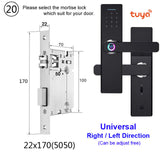 X1 Biometric Fingerprint Smart Electronic Door Lock Tuya APP Remotely IC Card Password Key Unlock Built-in Eight Language Voices
