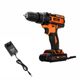 Rechargeable 21V Electric Drill Cordless 2 Speed Adjustable Wireless Electric Screwdriver 18+3 Clutch Setting Power with Battery