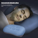 Blue Inflatable Air Pillow TPU Camping Trip Nap Neck Pillow For Outdoor Travel Aircraft Sleeping Soft Neck Pillows