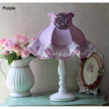 Princess Table Lamp Desk Lights E27 Table Lights Lace Tassel Flower Fabric Shade Book Reading Girls bedroom Led Lamp Bedside D93