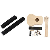 1 Set 4 String Ukulele Guitar Nut and Saddle &amp; 1 Set 21Inch White Wooden Ukulele Soprano Hawaiian Guitar Uke Kit