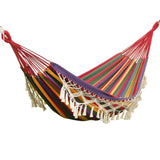 Double Outdoor Camping Indoor Leisure Hanging Chair Tassel Hammock Swing Hammock Outdoor Furniture Canvas Swing flat hammock