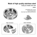 Woodworking Lathe Chuck Accessory Jaw Set Stainless Steel Wood Turning Chuck Replacement Parts