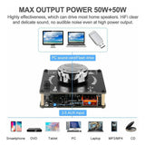 9-27V bluetooth 5.0 Amplifier Board Hifi Stereo 2.0 2X50W TPA3116D2 Dual Channel AMP 2.0 Stereo 10-100W Black