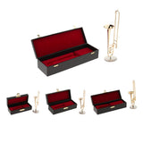 Mini Musical Instrument Model Miniature Trombone with Box for 1/4 1/6 1/8 1/12 Dollhouse Accessories