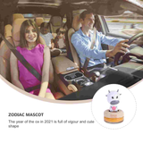 1Pc Shaking Head Cow Statue Nice Fine Chic Home Decoration Year of the Ox Ornament Aroma Ox Ornament Car Interior Decor