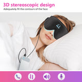 Foldable 3D Wireless Music Eye Mask Shading Breathable Assist Sleep Aid Headphones Device Soft Elastic for Side Sleeper Travel