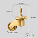 4PCS/Lot Universal Caster Wheels 360 Degree Rotation Round/ Square Cup Brass Heavy Wheel Hardware Movable for Furniture Cabinet