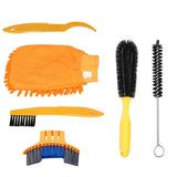 6pcs Professional MTB Mountain Road Bike Cleaning Tools Set Portable Tire Chain Crankset Gap Wheel Cleaner Brush