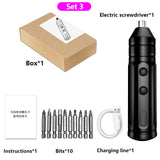 JUNEFOR Electric Screwdriver Set Rechargable Cordless Screwdriver Powerful Charging Screwdriver Small Screw With Bit Power Tools