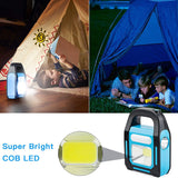 3 in 1 Solar USB Rechargeable COB LED Camping Lantern, Charging for Device, Waterproof Emergency Flashlight LED Light