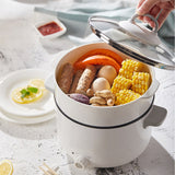 220V 2.5L Electric Cooking Pot Multifunction Mini Hot Pot Non-stick Multi Cooker Electric Steamer Hotpot White/Pink Color