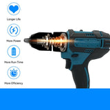 13mm Rechargable Electric Screwdriver Drill 18V 3 in 1 Electric Cordless Impact Drill LED Adjustable Speed Power Tool