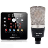 Alctron MC410 and sound card ICON Upod nano professional condenser recording microphone for studio and live broadcasting