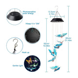 Butterfly LED Colour Changing Solar Wind Chimes Light,Outdoors Garden Tree Terrace Hanging Garden Light Home Decoration
