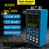 DSO2512G 120M Bandwidth Dual Channel Oscilloscope 2.8 Inch Display 10mV Minimum Vertical Sensitivity FFT Spectrum Analysis