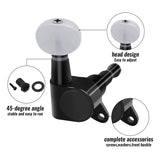 3R3L Guitar Tuning Pegs Sealed String Locking Tuners Machine Heads with Pearl White Button for Electric Acoustic Guitar