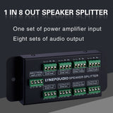 1 In 8 Out Speaker Selector Switch Audio Signal Switcher Power Splitter Box 8-Zone Sound Source Signal Distribution Panel
