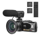 4K Digital Video Camera WiFi Camcorder DV Recorder 56MP 18X Digital Zoom Supports Face Detection IR Night Vision Anti-shake