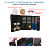 71pcs/set professional Drawing Kit non-toxic and harmless Sketch Pencils Art Sketching Painting Supplies with Carrying Bag