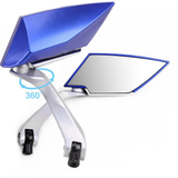 A Pair of Universal 360-degree Rotating Motorcycle Motorbike Scooter Aluminum Rear View Mirrors Rearview Side Mirrors (Blue)