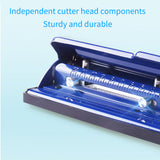 KW-trio Desktop Metal 4-Hole Adjustable Punch 10 Sheet Capacity Paper Hole Puncher with Scraps Collector Reduced Effort