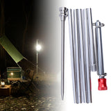 Camping Lantern Stand W/ Ground Nail Camping Light Stand Adjustable Light Rack Camping Folding Lamp Pole for Backpacking Hiking