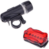 Waterproof Bike Bicycle Lights 5 LED Bike Bicycle Front Head Light + 5 LED Safety Rear Flashlight Torch Lamp Headlight