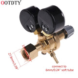 OOTDTY 1pc Argon CO2 Gauges Pressure Reducer Mig Flow Meter Control Valve Dual Gauge Welding Regulator 108x120x125mm