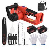 21V Brushless Cordless Chainsaw 12-inch Electric Chain Saw Pruning Saw 6.0Ah Rechargeable Battery Powered Tree Branch Pruner