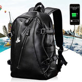 High Quality Women Men Travel Bag PU Leather Sports Bag Waterproof PU Leather Bag With USB Charging Port Computer Outdoor Bags
