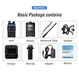 2pcs Real 8W Baofeng UV-5R Walkie Talkie UV 5R High Power Amateur Ham CB Radio Station UV5R Dual Band Transceiver 10KM Intercom