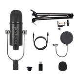 USB Microphone,Condenser Recording Microphone with Mute and Echo for Laptop Pc Mac Phone Studio Recording, Broadcast